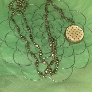 Handmade necklace glass dome on 30 inch chain